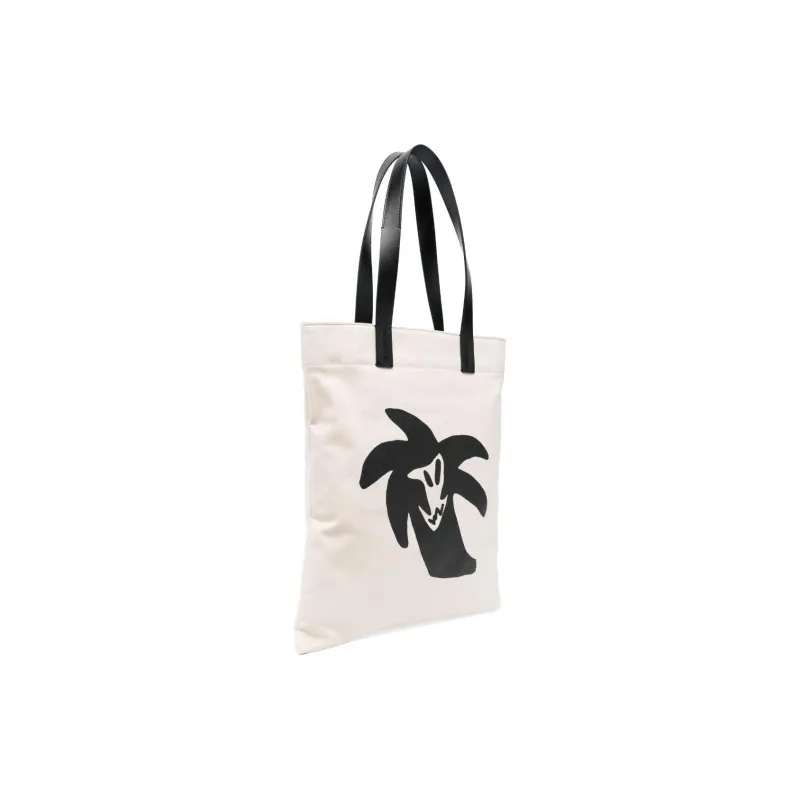PALM ANGELS Logo print Canvas Tote Bag-2