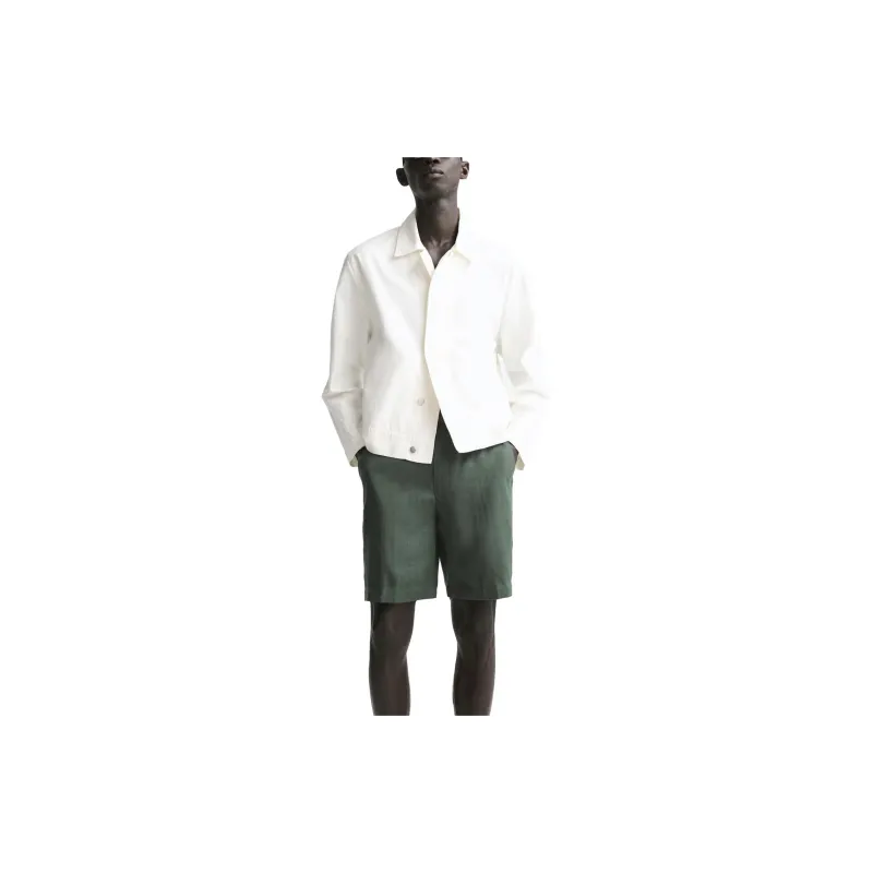 ZARA Casual Shorts Men's Gray Green-5