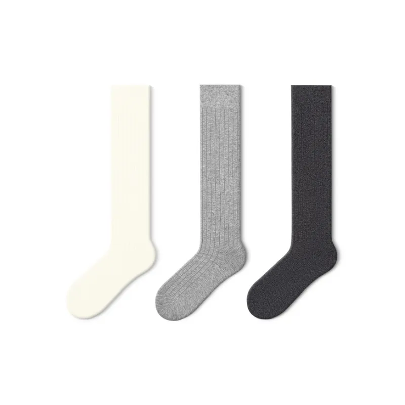 JKN Knee High Socks Cotton Vertical Stripes Ballet Style Slouch Socks Women's 3 Pack-7