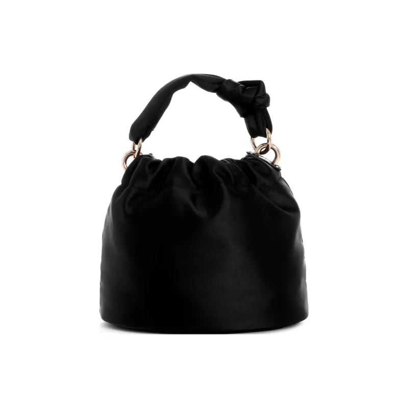 GUESS Satin Bucket Bags Shoulder Bag Crossbody Bag Handbag Mini Women's Black-2