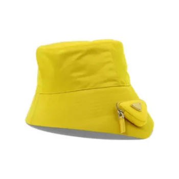 PRADA Recycled Nylon Bucket Hats Women's Yellow
