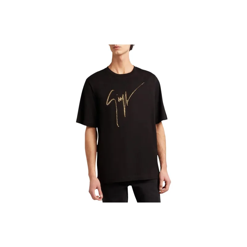 Giuseppe Zanotti Rhinestone embellished Logo T shirt-1