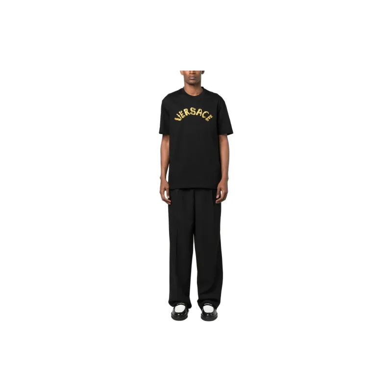 VERSACE Embroidered Jersey T Shirt-1