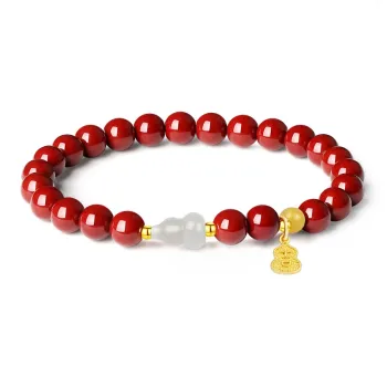 Drunk On The City Reconstructed Cinnabar Jade Bracelet Festival Gift Women's