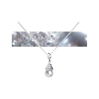 Givenchy Pearl Crystal Necklaces Women's Silver