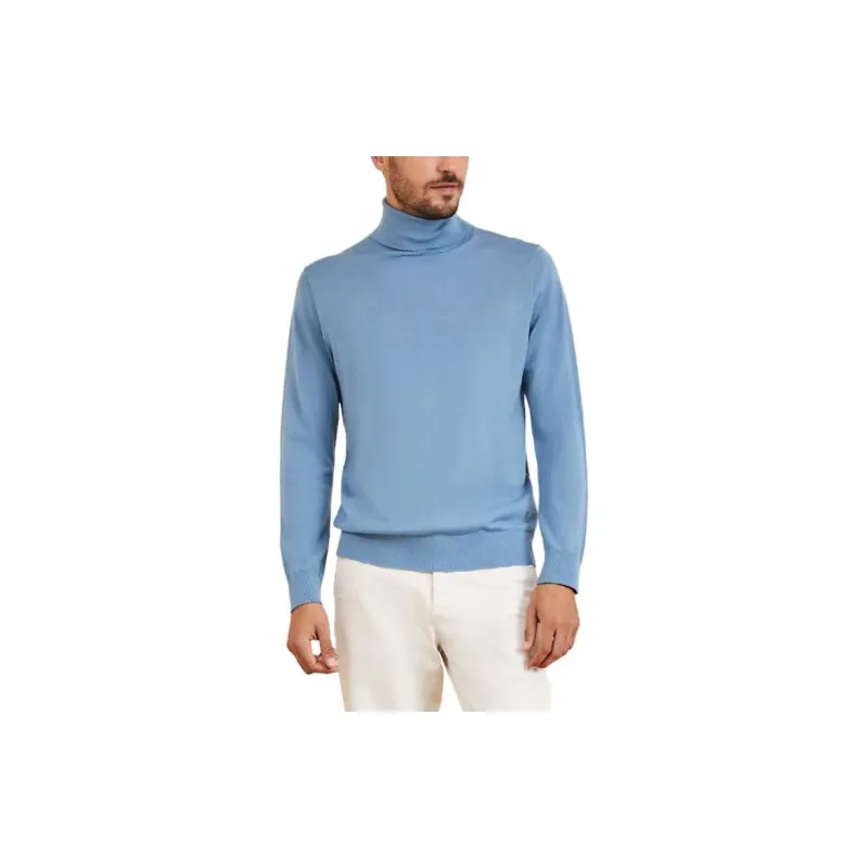 GUESS Merino Wool Turtleneck Sweater Sweater Men's Blue-2