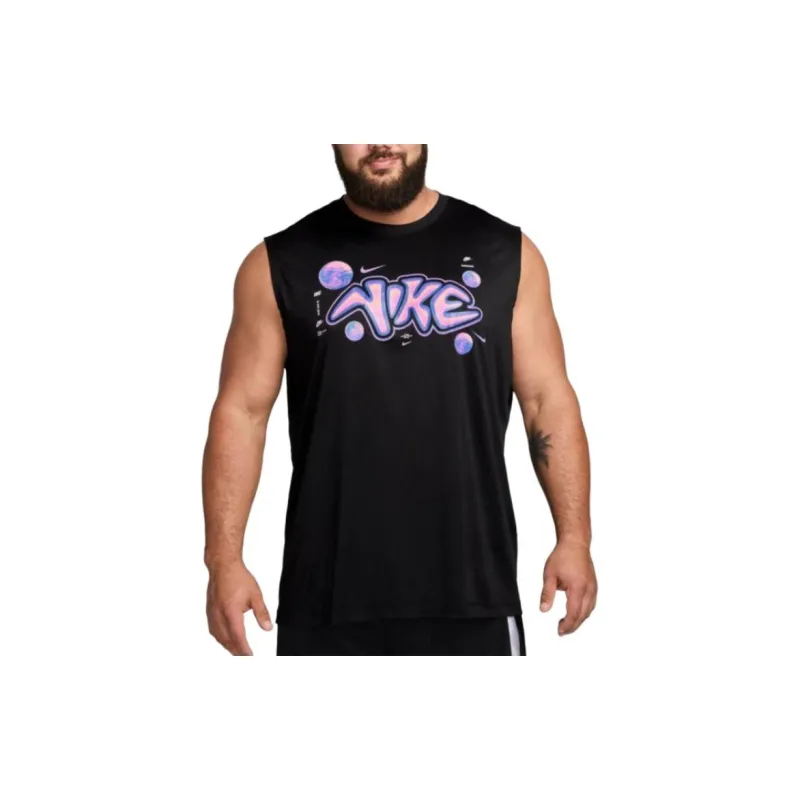 Nike Dri FIT Sleeveless Basketball T Shirt T Shirt Men's Black-4