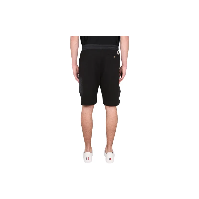 Moncler Logo Patch Drawstring Waist Shorts-2