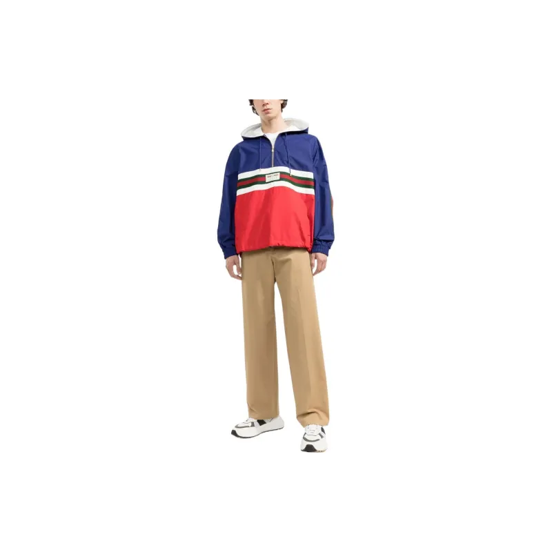 GUCCI Web stripe Hooded Windbreaker-1