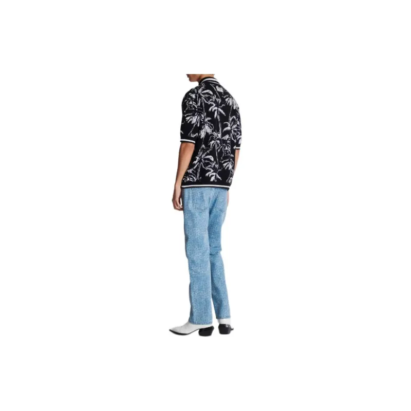 BALMAIN Polo Shirts Men Black-4