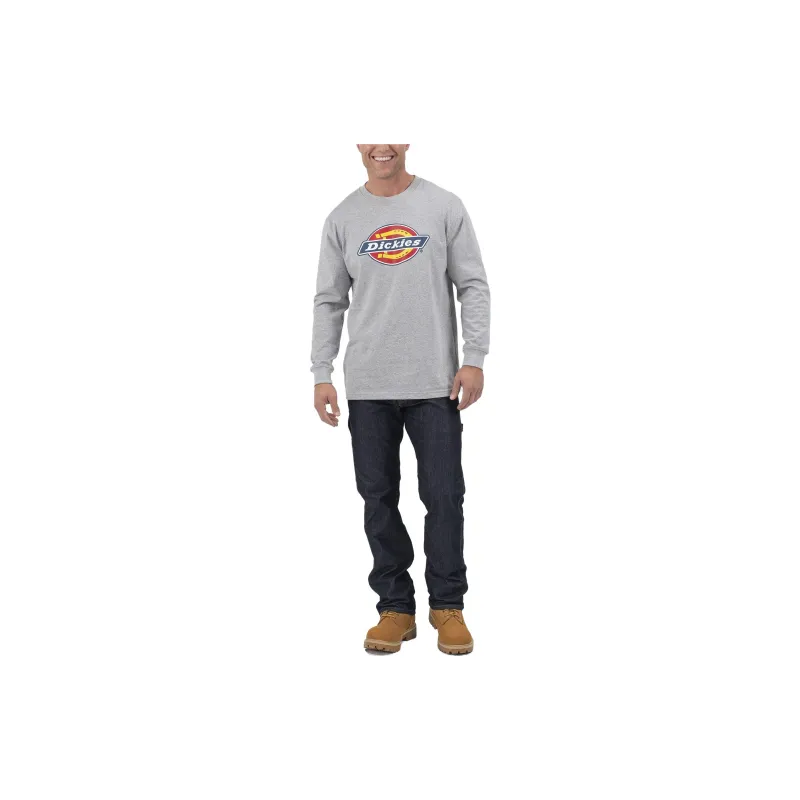 Dickies Tri-Color Logo Graphic Long Sleeve T-Shirt T-Shirt Men's Gray-2