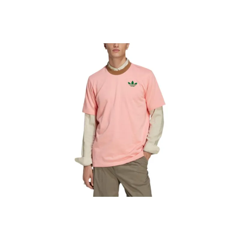 Adidas Originals Adicolor 70s LARGE TREFOIL TEE T Shirt Men's Pink-1
