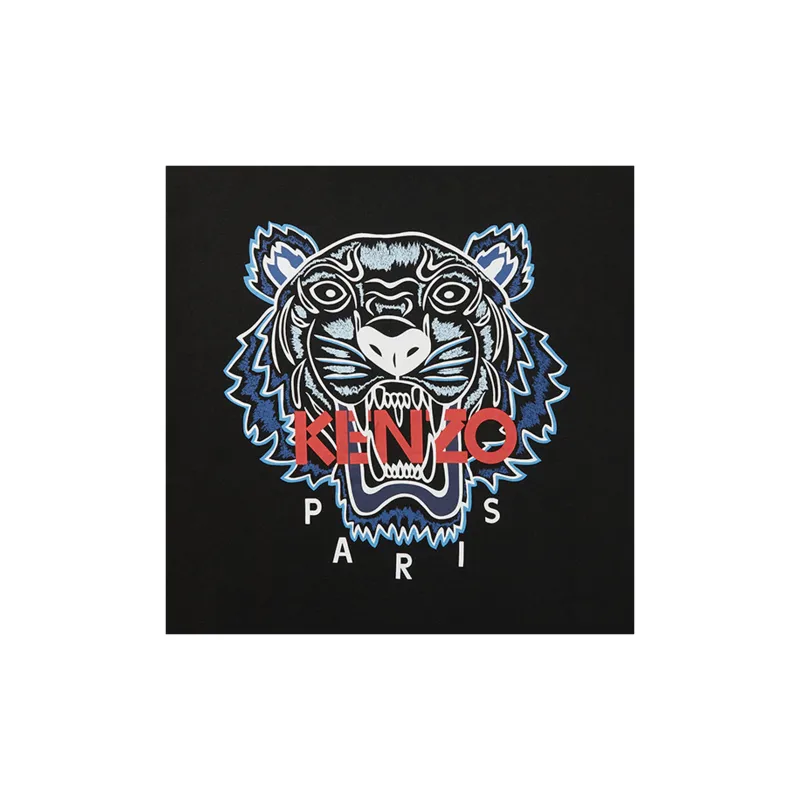 KENZO FW23 Tiger Head Logo Printed T-Shirt Men's Black-3