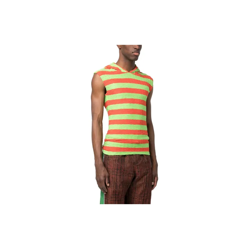 Sunnei Striped Sleeveless Hoodie-3