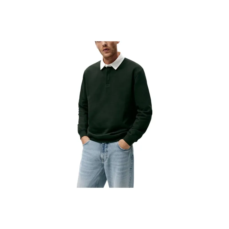 ZARA Sweatshirts Men Dark Green-4