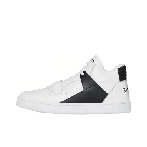 CELINE Skateboard Shoes Women's Mid-Top White/Black