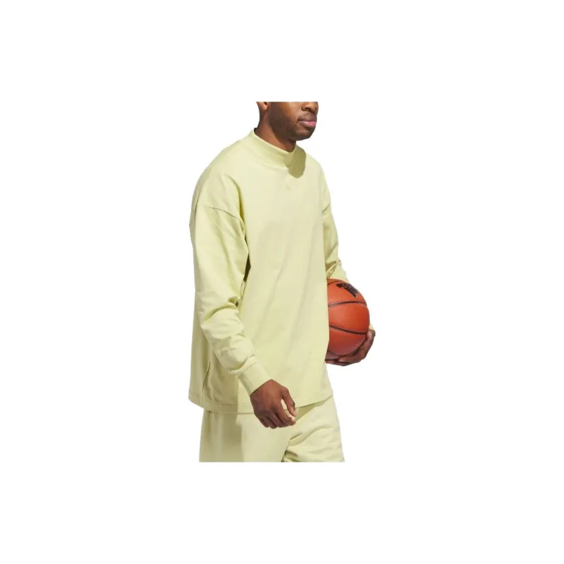 Adidas Basketball Long Sleeve Long Sleeve Top   Yellow-4