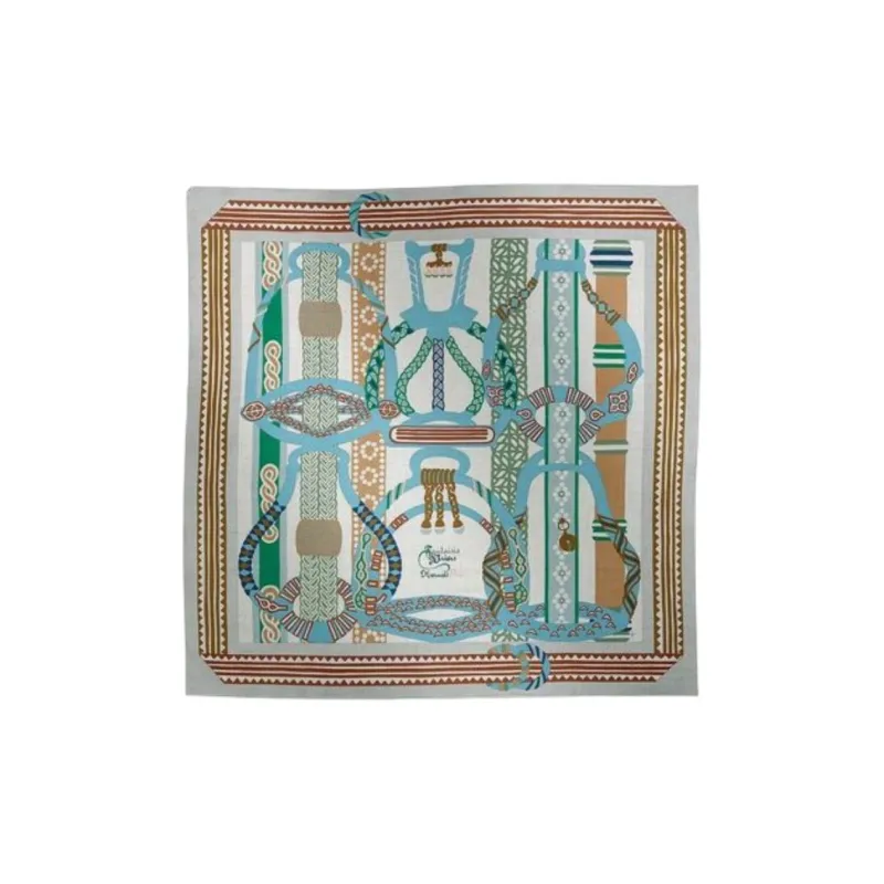 HERMES Cashmere Knit Scarves Women's Multicolor-4
