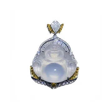 Xifeng Building Chalcedony Jade Pendants Unisex