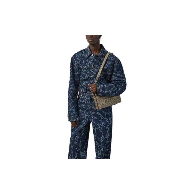 GUCCI Wavy GG print Denim Jacket-2