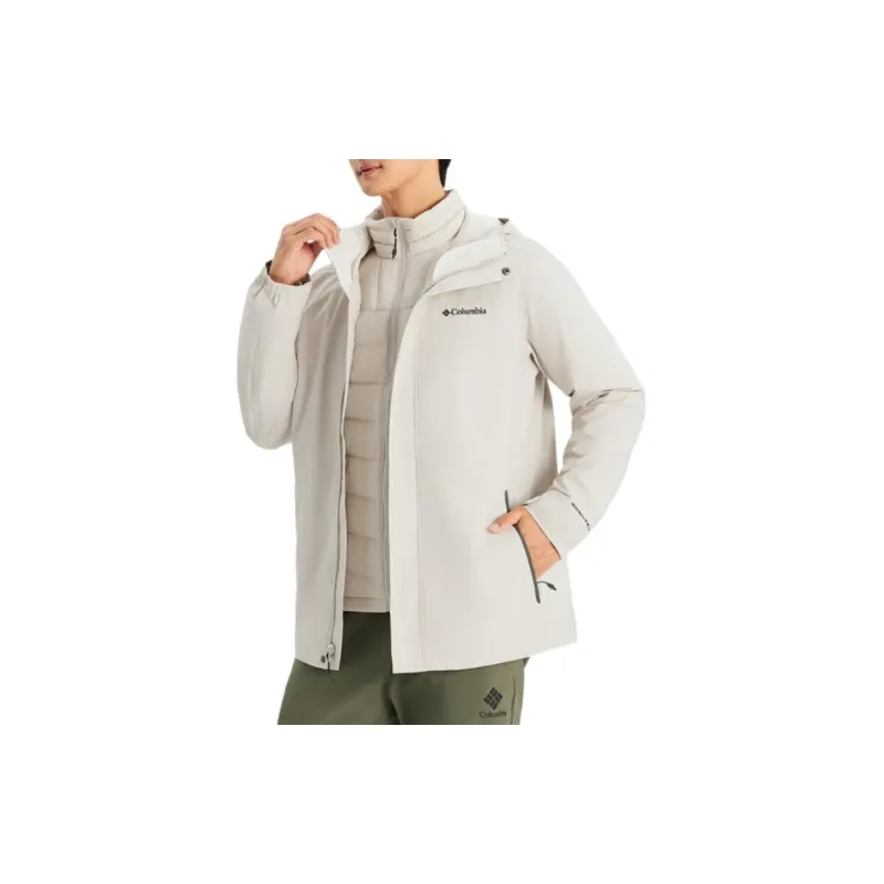 Columbia CAM HEIGHTS 2 Outdoor Hiking Waterproof And Windproof To Keep Warm Windbreaker Jacket Unisex Ecru-6