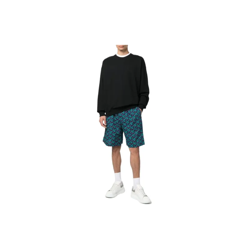 VERSACE Le Greca Print Elasticated waist Shorts-1