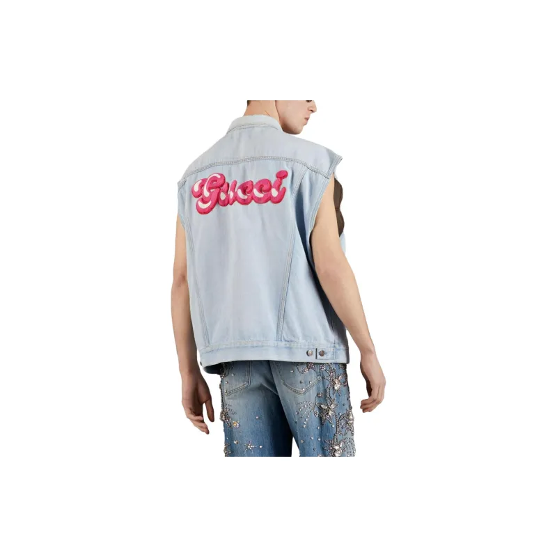 GUCCI Sleeveless Denim Vest Jacket-3