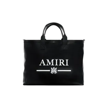 AMIRI SS23 Calfskin Tote Bag Shopping Bag Totes Handbags Unisex Black