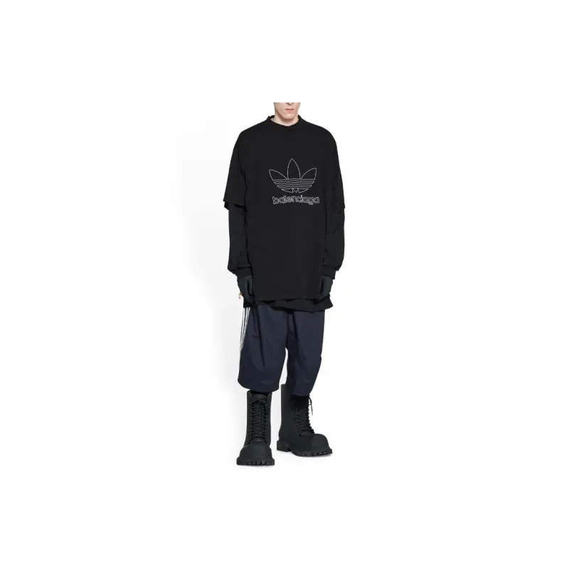 Balenciaga x Adidas T Shirt Men's Black Loose Fit Style-3