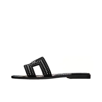 HERMES Oran Slide Slippers Women's Black