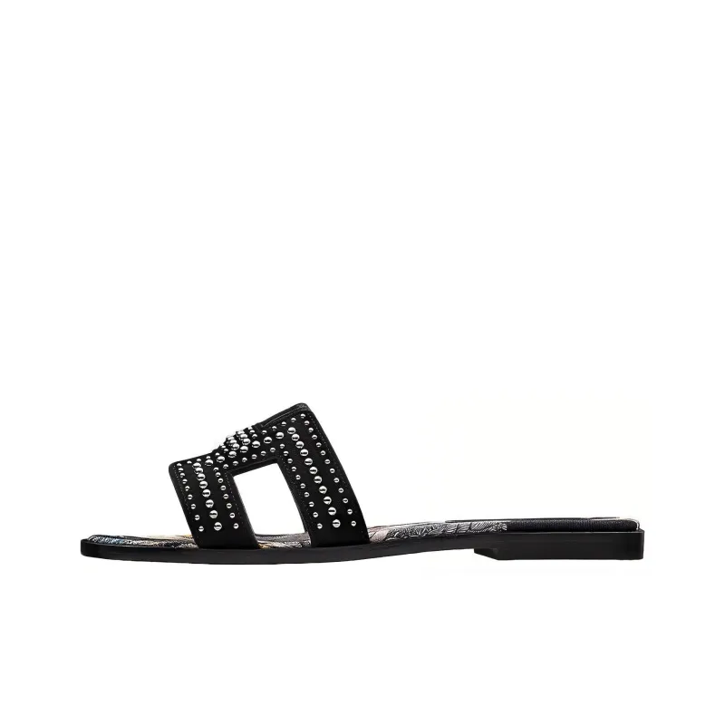 HERMES Oran Slide Slippers Women's Black-0