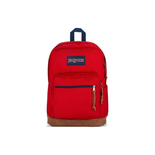 Wouf Fabric Bonded Suede Backpack Unisex Red