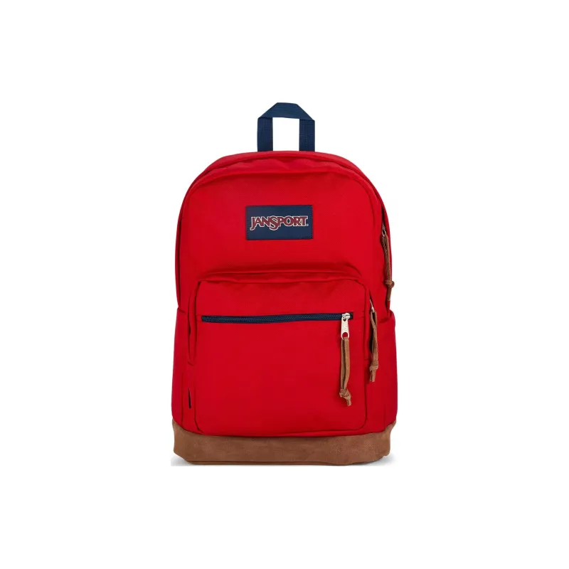 JanSport Fabric Bonded Suede Backpack Unisex Red-0
