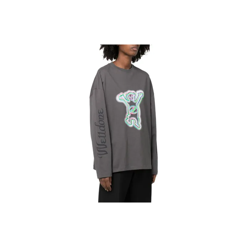 WE11DONE Teddy print T shirt-3