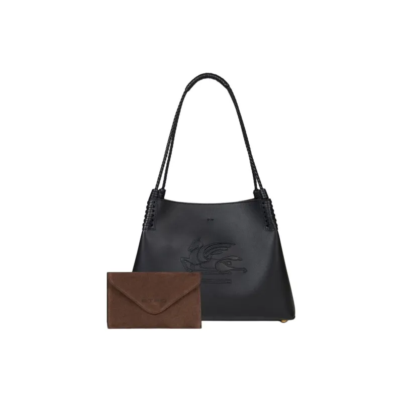 ETRO Leather One Shoulder Handbags Small Size Women's Black-1