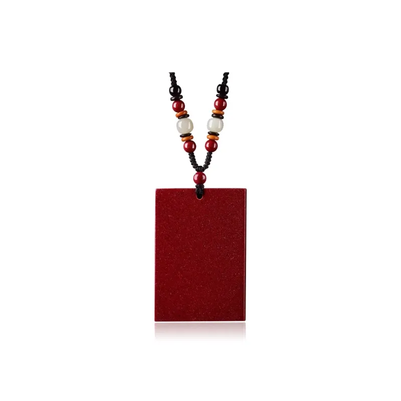Moon Jewelry Reconstructed Cinnabar Jade Necklaces Unisex-4