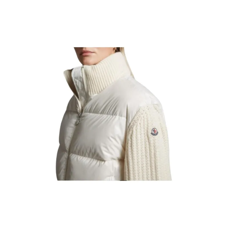 Moncler Padded Corduroy Series Down Jackets Women's Milk White-1