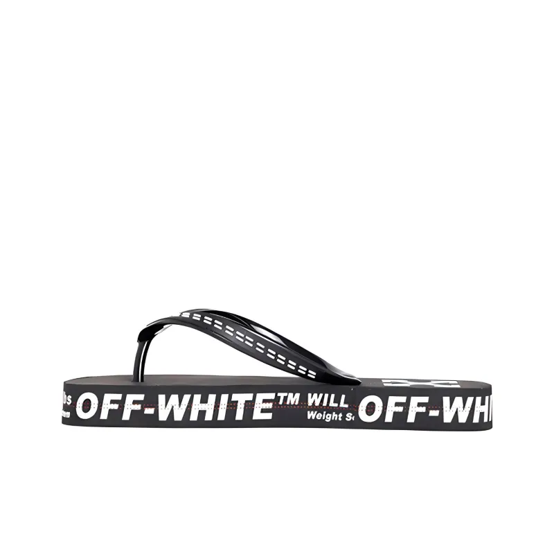 OFF WHITE Logo Typographic Flip Flop Black SS20-0