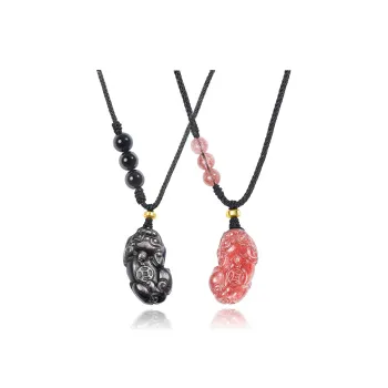 CHIEMOT Obsidian Necklaces Unisex