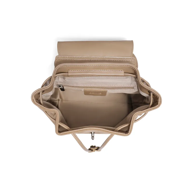 BELLE Cow Split Leather With Artificial Leather Backpack Regular Women's Apricot-3