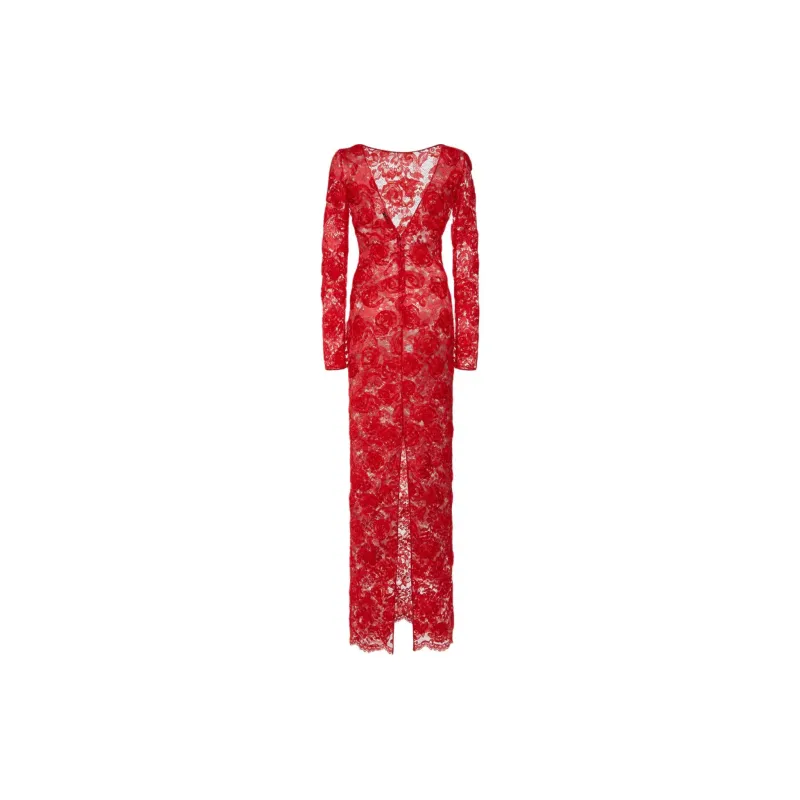 Alessandra Rich Sequin-embellished Floral-appliqué Maxi Dress-1