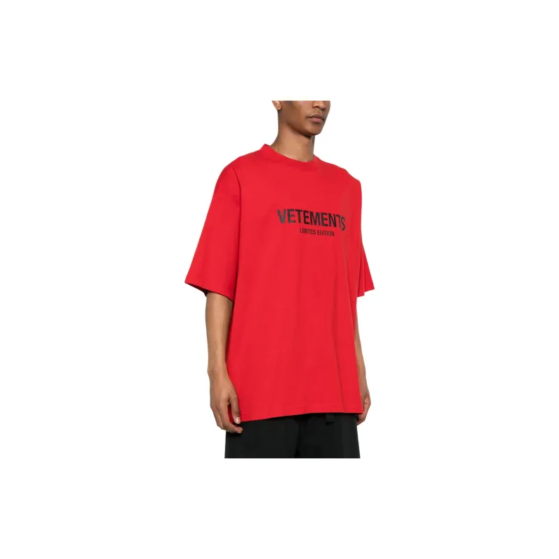 Vetements T-Shirts Unisex Red-3