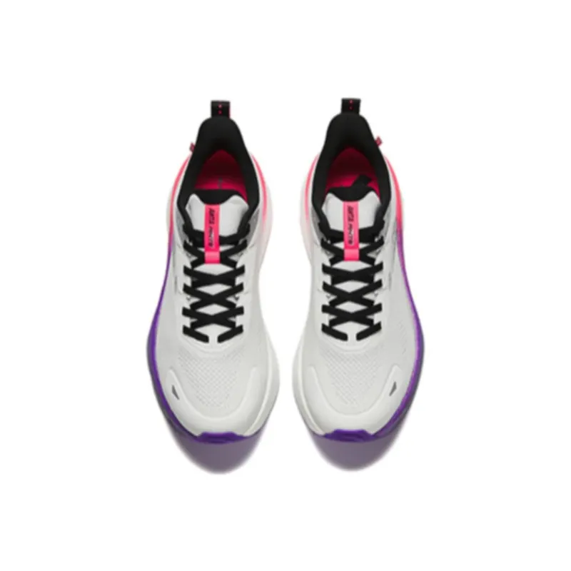 Anta Cushioning Wear Resistant Low Top Nitrogen Technology Casual Running Shoes Men's White Purple Red-2