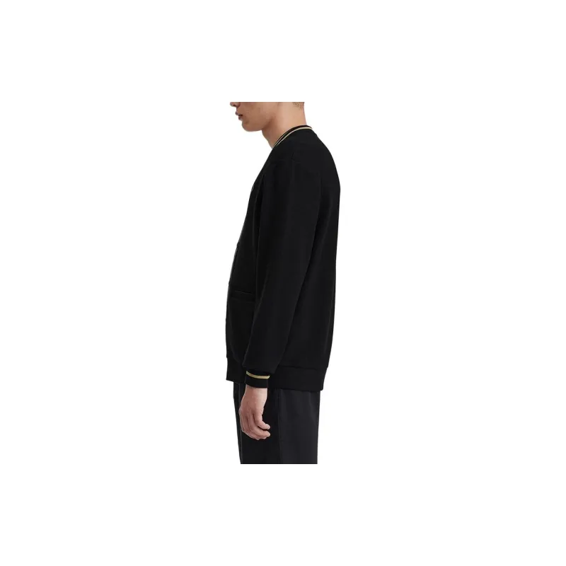 FRED PERRY Logo embroidered Button up Cardigan-1