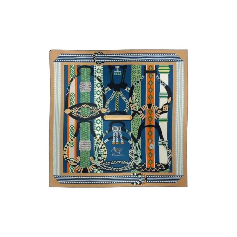 HERMES Cashmere Knit Scarves Women's Multicolor-6