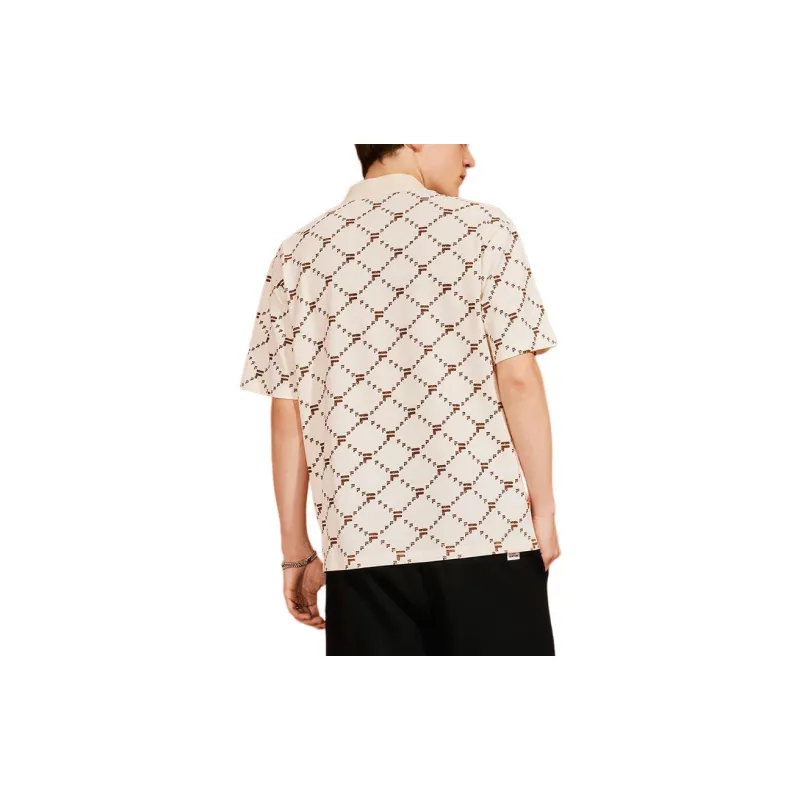 FILA FUSION Polo Shirt Men's Antique White Imitation-1
