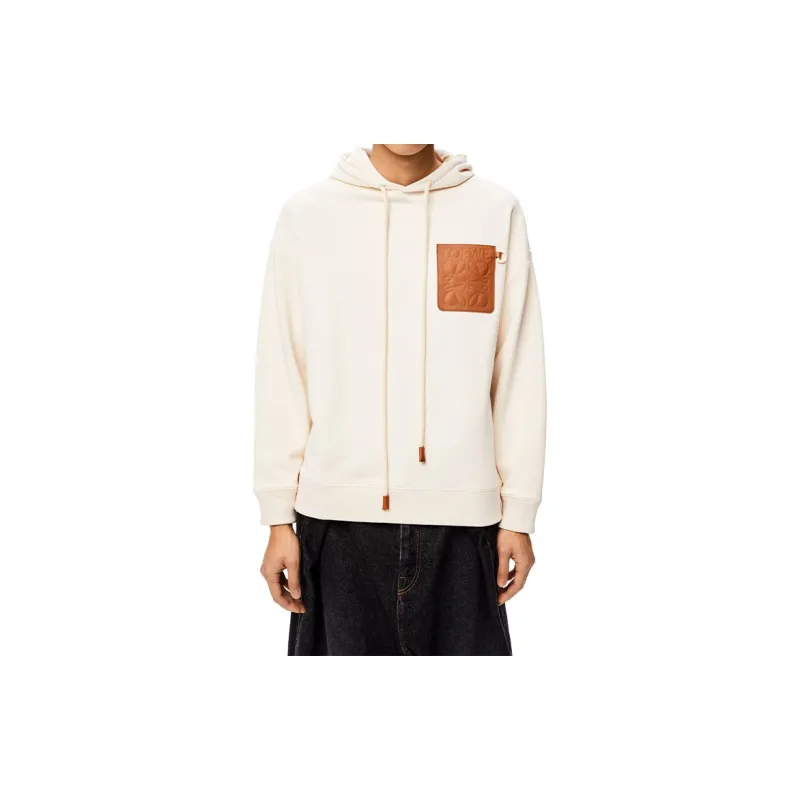 LOEWE Anagram Leather Patch Hoodie-3