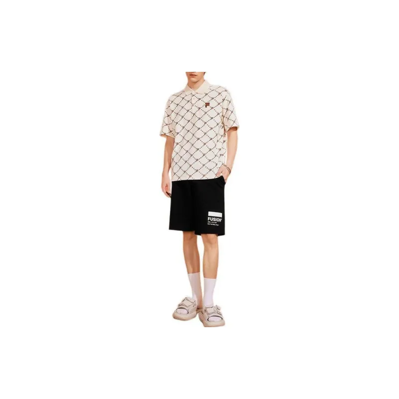 FILA FUSION Polo Shirt Men's Antique White Imitation-2