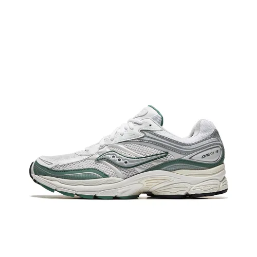 Saucony Wear Resistant Slip Resistant Low Top Running Shoes Unisex White Light Green