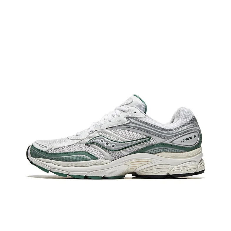 Saucony Wear Resistant Slip Resistant Low Top Running Shoes Unisex White Light Green-0